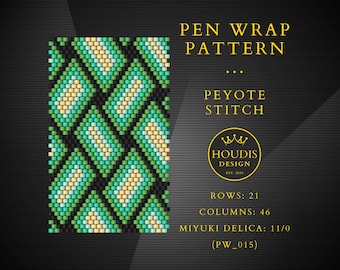Even Count Peyote Pen Wrap Pattern, Miyuki Delica Bead Weaving (PDF)