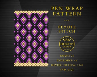 Even Count Peyote Pen Wrap Pattern, Miyuki Delica Bead Weaving (PDF)