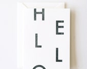 Bonjour - typographie imprimé carte de voeux