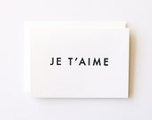 Je T'aime - Letterpress Printed Greeting Card