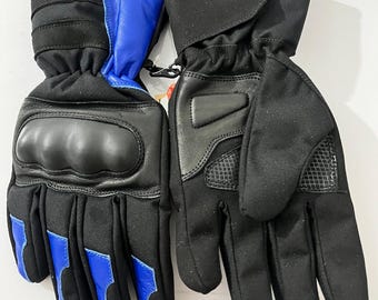 Motorcycle Riding Gloves Men Women | Protective Racing Gloves with Knuckle Guard | Winter Biker Gloves Black Blue | Touchscreen Outdoor Gear