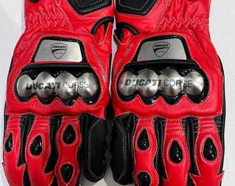 Ducati Motorcycle Gloves – Premium Leather Biker Racing Jacket Men’s Ducati Racing Gloves – Genuine Leather Motorcycle Gear