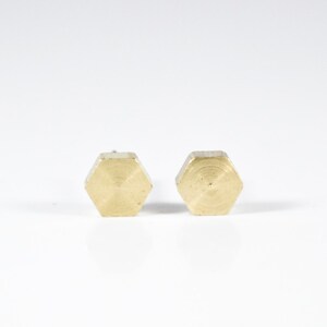 Hexagon Earrings Chunky Earrings Minimalist Earrings Gold Earrings Geometric Jewelry Bridesmaid Gift Gift for Mom Gift for Her Tiny Studs