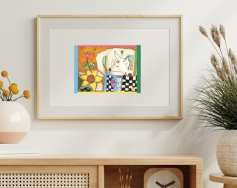 Title ' Elitsa' ,  coloured art print from original painting