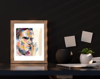 Title ' Pazzolini ' ,  coloured aquarelles  art print from original watercolour painting