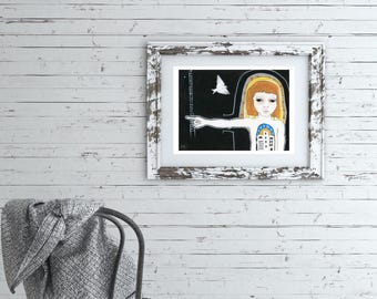 Title ' Go' , art print from original painting