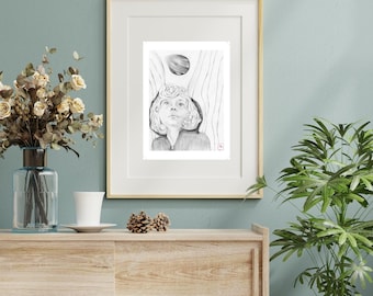 Title ' Red' , art print from original painting
