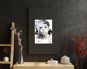 Title ' Girl' ,  coloured aquarelles  art print from original painting