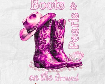 Pink Cowgirl Boots PNG: Western Rodeo Clipart (Digital Download)