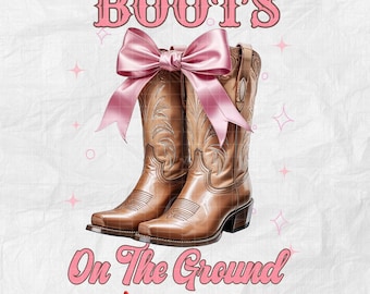 Coquette Cowgirl Boots PNG: Pink Bow Western Clipart (Digital Download)