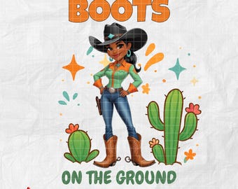 Cartoon Cowgirl Clipart, Rodeo Outfit, Western PNG (Digital Download)