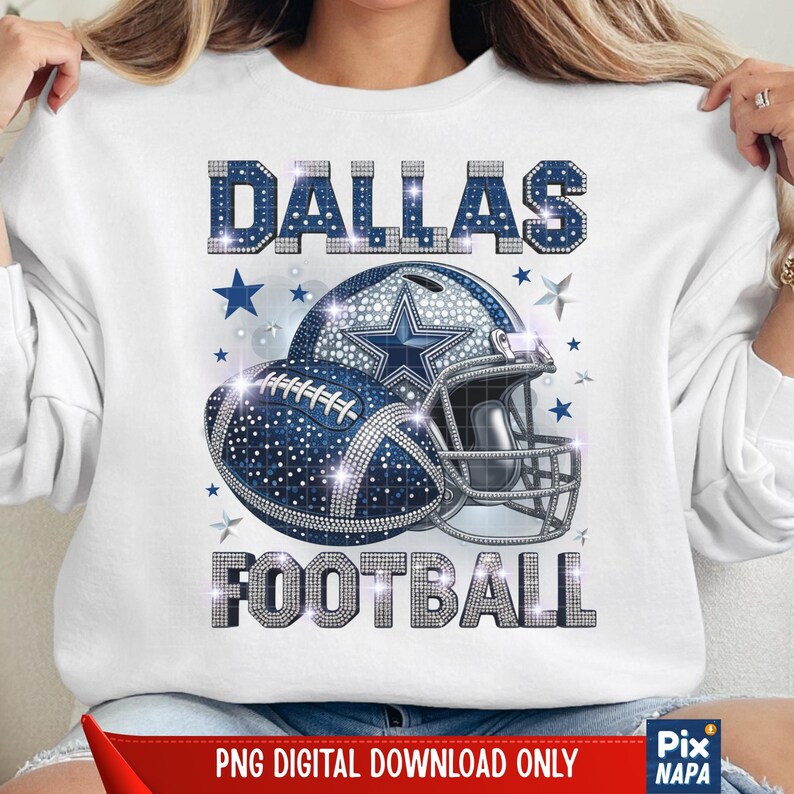 Glitter sports clipart featuring football helmet and ball in blue and silver tones.