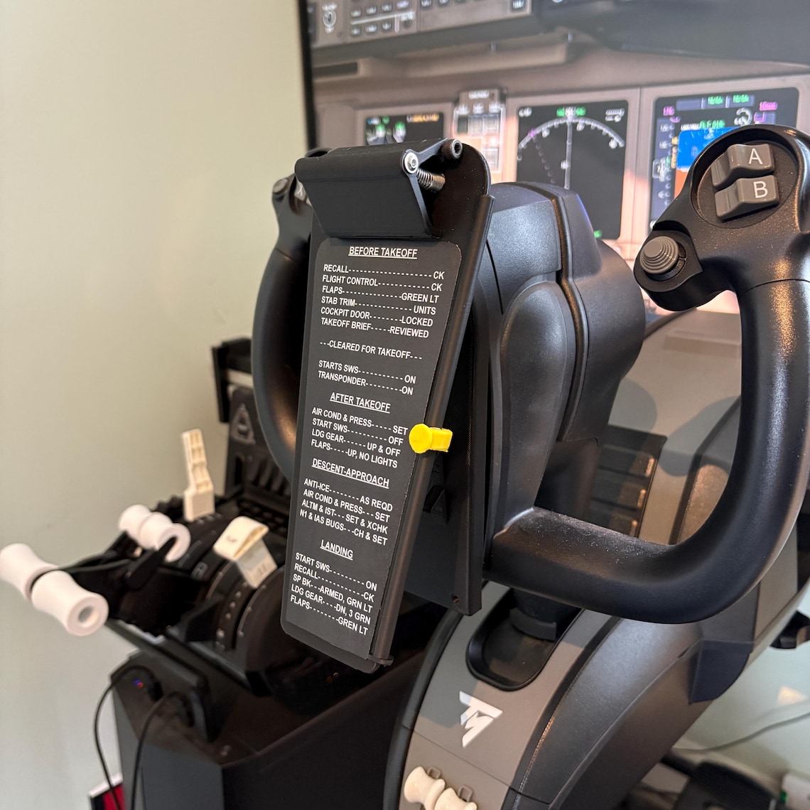Boeing 737 Control Yoke Checklist Flight Simulator Upgrade TCA ...