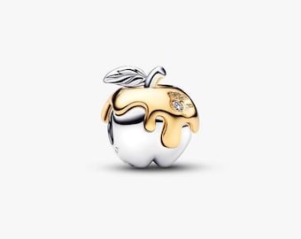 For Pandora Gold Snow White Poison Apple Charm Silver Pendant