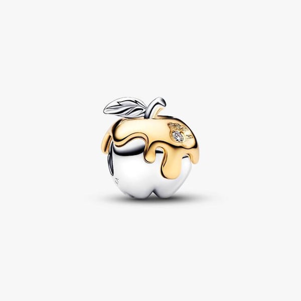 For Pandora Gold Snow White Poison Apple Charm Silver Pendant