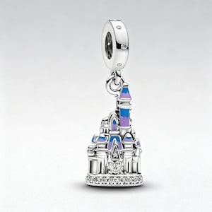 For Pandora Magic Kingdom Dangle Charm Cinderella Castle Silver Pendant With Gift Pouch & Gift Box