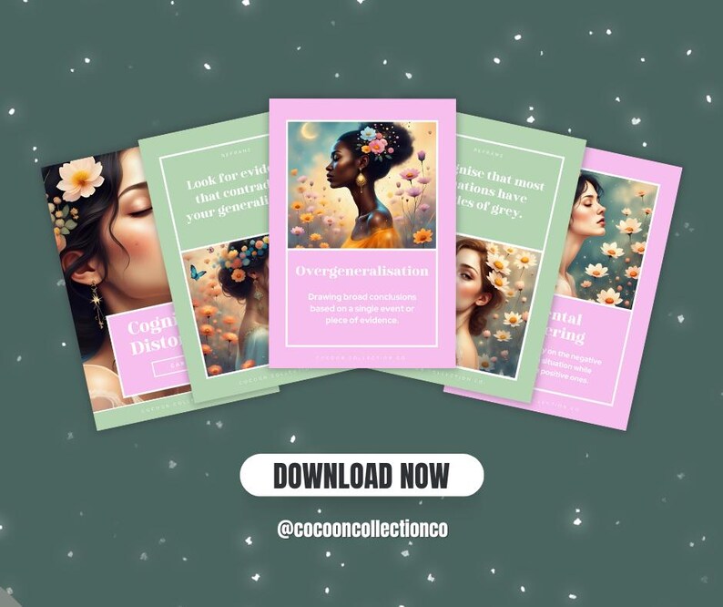 Cognitieve vervormingskaarten voor emotionele helderheid digitale download printables afbeelding 2