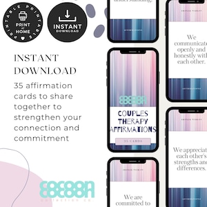 Couples Therapy Affirmation Digital Download Instant Access Cards