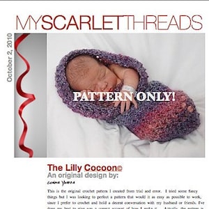 Baby Cocoon Crochet Pattern INSTANT DOWNLOAD, Baby Cocoon, Baby Nest, Baby Pod, Photography Prop image 1