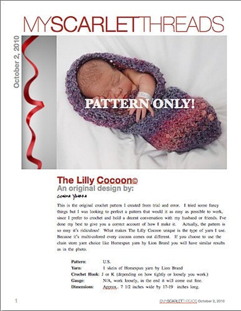 Baby Cocoon Crochet Pattern INSTANT DOWNLOAD, Baby Cocoon, Baby Nest, Baby Pod, Photography Prop image 1