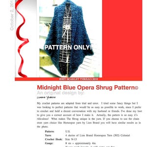 Midnight Blue Opera Shrug Pattern INSTANT DOWNLOAD
