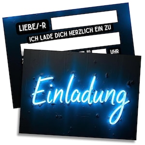 Einladungskarten Kindergeburtstag Mädchen und Jungen - Neon Einladungskarten Geburtstag - Neon Einladungen Kinder