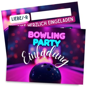 Tarjetas de invitación para cumpleaños infantiles - Fiesta de bolos Tarjetas de invitación para cumpleaños - Fiesta de bolos Invitaciones para niños