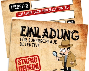 Invitation cards for children's birthdays - Detective invitation cards for birthdays - Detective invitations for children