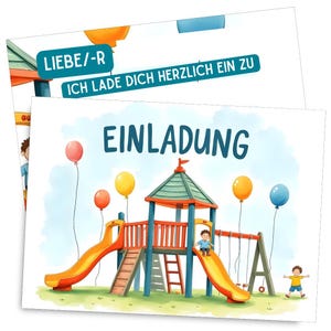 Tarjetas de invitación para cumpleaños infantiles para niñas y niños - Tarjetas de invitación para cumpleaños de juegos - Invitaciones de juegos para niños