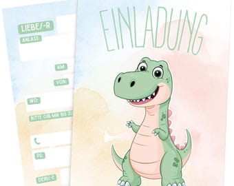 Biglietti d'invito premium per il compleanno dei bambini, maschi e femmine - Dino - inviti per il compleanno dei bambini - alta qualità - da compilare #81