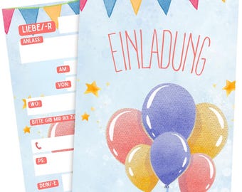 Premium children's birthday invitation cards for boys & girls - balloons - birthday invitations children balloon - to fill out #88