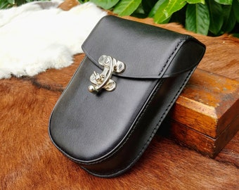 Stiff-bodied Handmade Leather Pouch Small