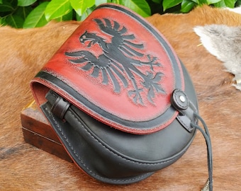 Handmade Gothic Eagle Belt Pouch Large