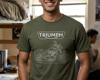 Camiseta de moto Triumph / Camiseta con silueta de moto cruiser vintage