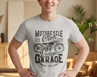 Vintage Motorcycle Graphic Tee | Biker Retro Design, Cotton Short Sleeve