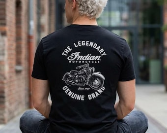 Camiseta con estampado de moto estilo indio vintage / Ropa retro para moteros