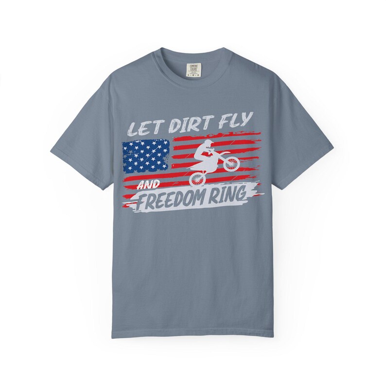 Camiseta de motocross "Let Dirt Fly and Freedom Ring" / Bandera estadounidense imagen 6