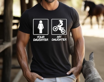 Camiseta gráfica de motocross para tu hija / mi hija / Camiseta para papá motero