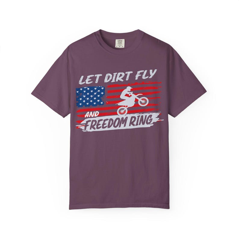 Camiseta de motocross "Let Dirt Fly and Freedom Ring" / Bandera estadounidense imagen 9
