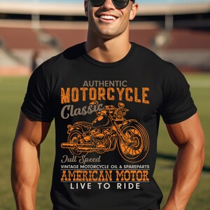 Vintage Motorcycle T-Shirt: Unisex Softstyle Tee for Bikers