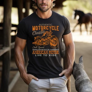 Vintage Motorcycle T-Shirt: Unisex Softstyle Tee for Bikers
