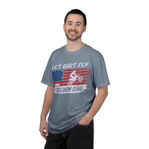 Camiseta de motocross "Let Dirt Fly and Freedom Ring" / Bandera estadounidense imagen 14