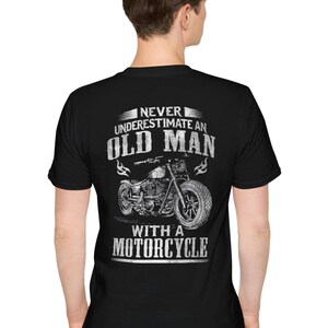 Old Man Motorcycle T-Shirt: Funny Biker Dad Gift, Vintage Style