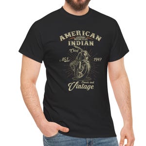 T-shirt graphique Harley Davidson, moto vintage, T-shirt unisexe en coton épais, cadeau motard, tenues décontractées, style de tous les jours, design classique