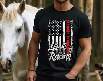 Camiseta de carreras de pista de tierra: camiseta unisex de algodón para deportes de motor