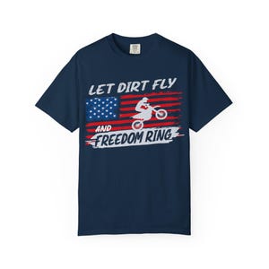 Camiseta de motocross "Let Dirt Fly and Freedom Ring" / Bandera estadounidense imagen 7