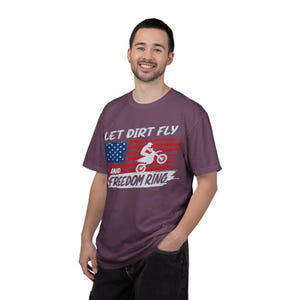 Camiseta de motocross "Let Dirt Fly and Freedom Ring" / Bandera estadounidense imagen 17