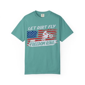 Camiseta de motocross "Let Dirt Fly and Freedom Ring" / Bandera estadounidense imagen 5