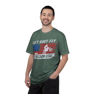 Camiseta de motocross "Let Dirt Fly and Freedom Ring" / Bandera estadounidense imagen 12