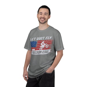 Camiseta de motocross "Let Dirt Fly and Freedom Ring" / Bandera estadounidense imagen 11